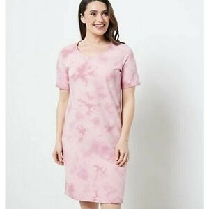 DENIM&CO Pink French Terry Dress